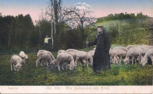 WWI Germany, German Soldier as a Shepherd, Sheep, Uniform, War Help 1914-18