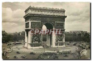 Old Postcard Paris and its wonders instead and the Arc de Triomphe Etoile