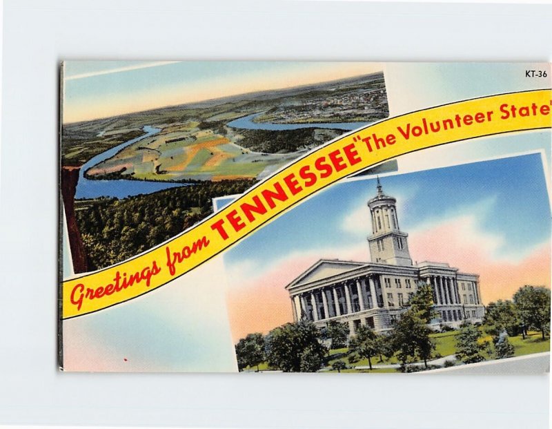 Postcard The Volunteer State, Greetings from Tennessee