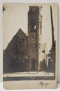 Jersey Shore RPPC Pennsylvania Presbyterian Church 1907 Mick Photo Postcard B9