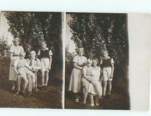 Old rppc GROUP OF PEOPLE Great Postcard AB1289