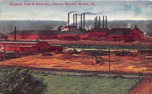 J47/ Moline Illinois Postcard c1910 Republic Iron & Steel Company Factory 59