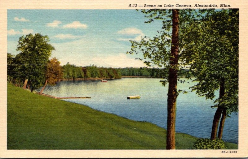 Minnesota Alexandria Scene On Lake Geneva Curteich