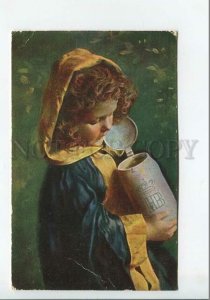 3185395 Girl BEER Vintage GERMAN POST Nimm ein Postscheck Konto