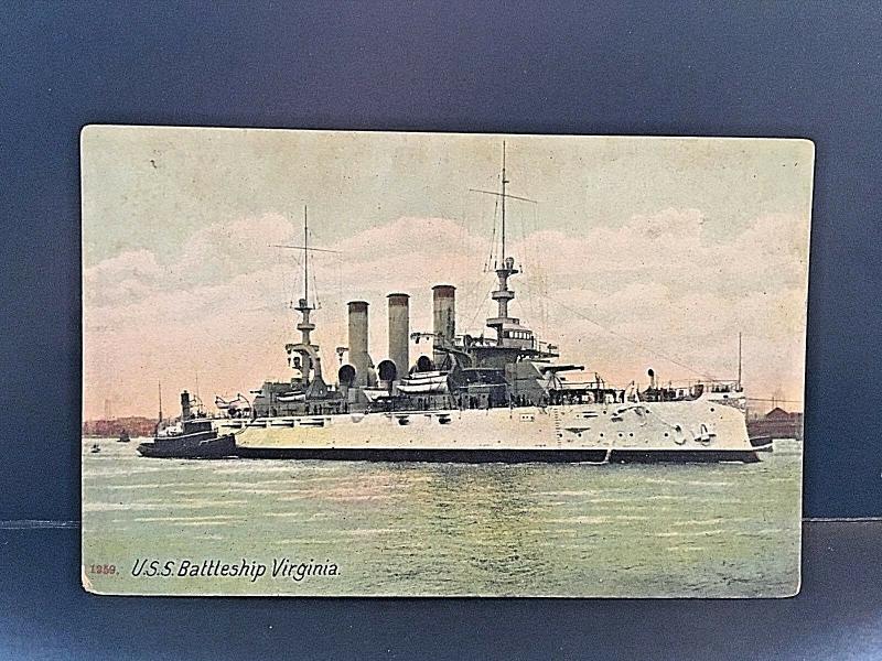 Postcard U.S.S. Battleship Virginia           X7