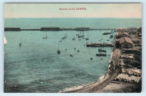 LA GUAYRA, Venezuela~ HARBOUR SCENE Railroad Tracks c1910s Handcolored  Postcard