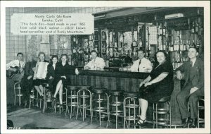 Eureka, CA: Monte Carlo Glo-Room, bar interior - vintage California Postcard