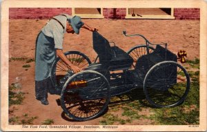 Greenfield Village Dearborn Michigan First Ford Motor Vehicle Linen Postcard 