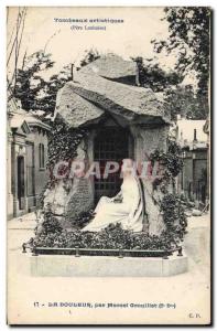 Old Postcard Paris Pere Lachaise pain by Marcel Grouillet