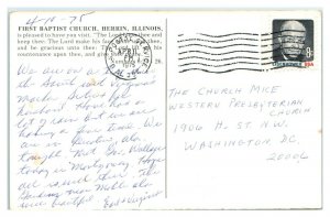 First Baptist Church Interior, Herrin, IL Postcard *6V(3)25