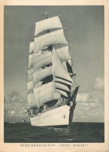 Sailing training ship Horst Wessel German navy postcard