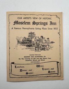 Brochure Moselem Springs Inn Between Reading Allentown PA