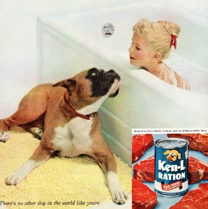 1961 Ladies Home Journal Ken-L Ration Vintage Print Ad Dog Food Lean Red Meat