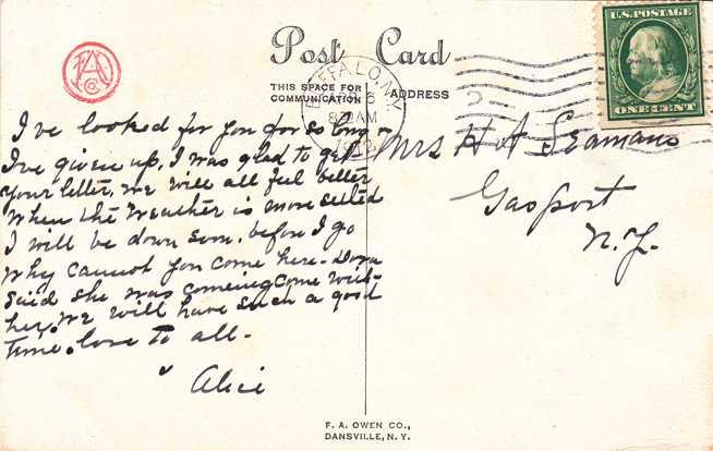 The Orchard, the Meadow - Poem - F A Owen of Dansville - pm 1912 - DB