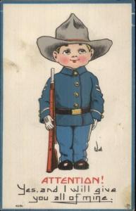 Bernhardt Wall - Little Boy in Military Uniform - Civil War? c1910 Postcard