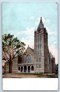 Asheville North Carolina Postcard Central Methodist Church South c1905 Vintage