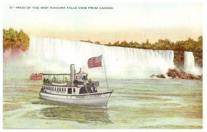 Maid of the Mist Niagara Falls from Canada Ship Postcard