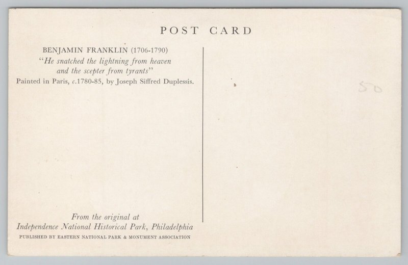 Pennsylvania~Benjamin Franklin Portrait~Vintage Postcard