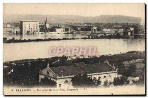 Old Postcard Tarascon Vue Generale and Suspension Bridge