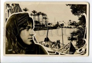 3073786 EGYPT Canal mamoudieh Alexandrie girl Vintage collage