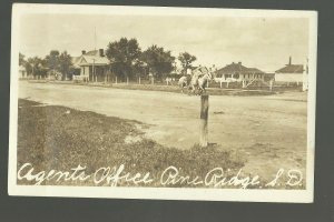 Pine Ridge SOUTH DAKOTA RPPC 1910 AGENTS OFFICE Indians SIOUX INDIAN RESERVATION