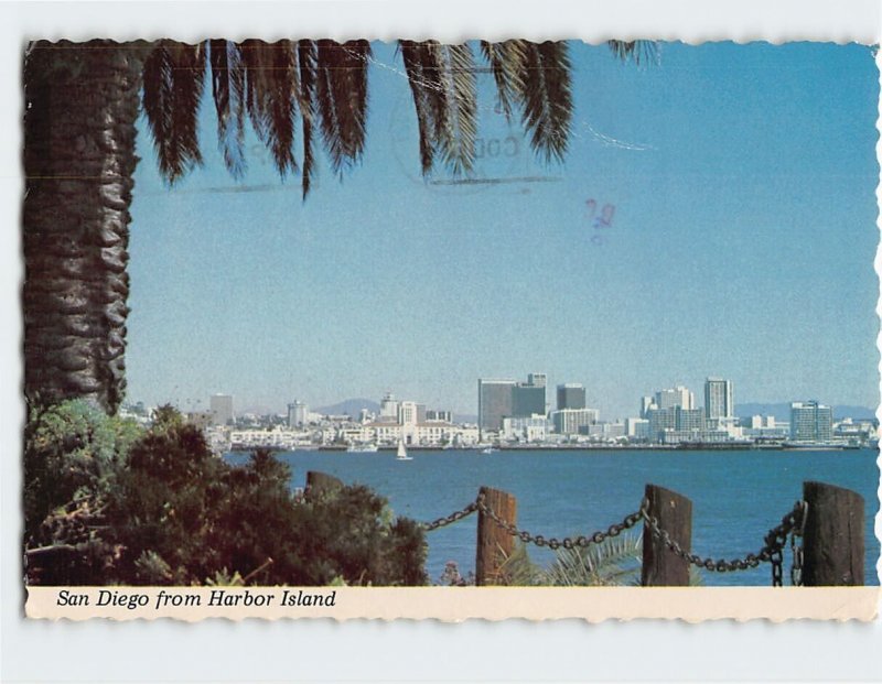 Postcard San Diego from Harbor Island, San Diego, California