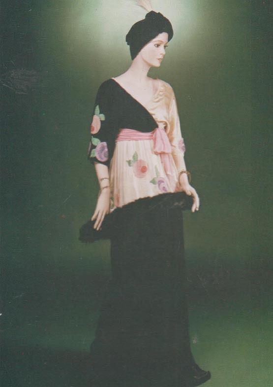 Paul Poiret Paris 1911 Evening Dress Satin Tunic London Museum Fashion Postcard