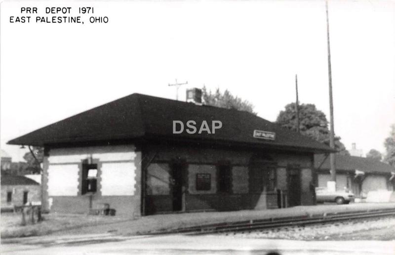 Ohio Postcard Real Photo RPPC Railroad Depot Station 1971 EAST PALESTINE