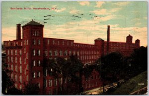 1912 Sanfords Mills Amsterdam New York NY Huge Building Posted Postcard