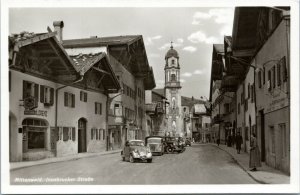 postcard Germany - Mittenwald  Main Street in Winter