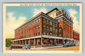 Excelsior Springs MO Royal Hotel National Health Resort Missouri Linen Postcard 