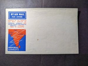 Mint British Imperial Airways Envelope First Flight Trans Continental India