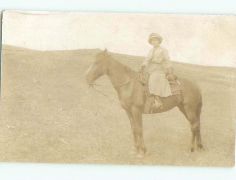 Old rppc HORSE SCENE Great Postcard AB1943