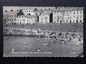 Northern Ireland PORTRUSH Childrens Corner HARBOUR c1950's RP Postcard Valentine