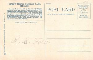 Chicago Illinois~Garfield Park-Lady Standing on Cement Bridge~Info on Back~1920s