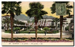Old Postcard Menton Gardens
