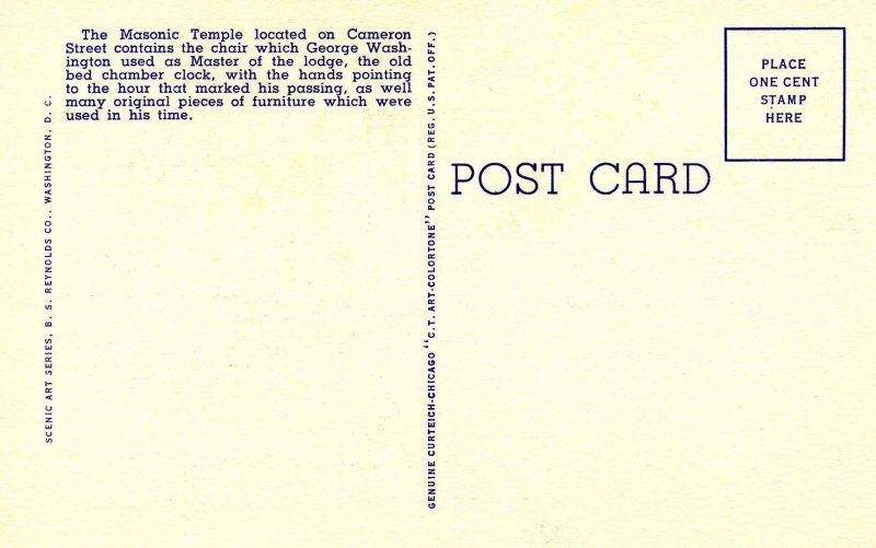 VA - Alexandria. Alexandria Washington Masonic Lodge