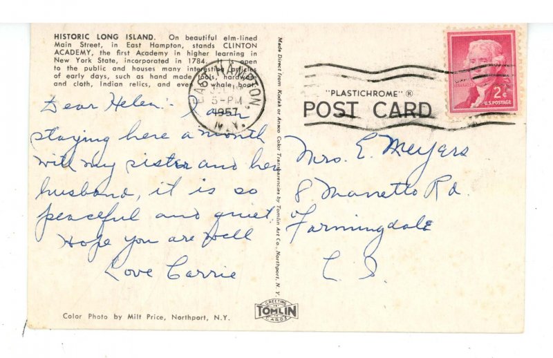 NY - Long Island, East Hampton. Clinton Academy on Main Street