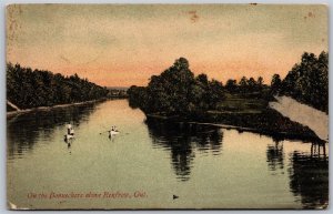 Postcard Renfrew Ontario c1908 On The Bonnechere River Canoeing *as is*