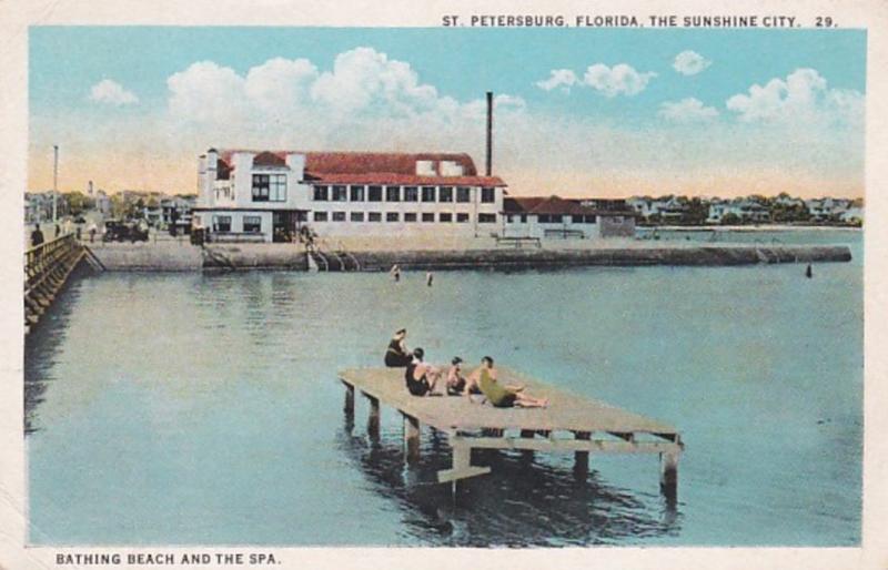 Florida St Petersburg Bathing Beach and The Spa 1924 Curteich