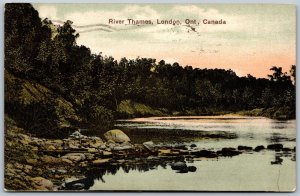 Postcard London Ontario c1909 River Thames Scenic View