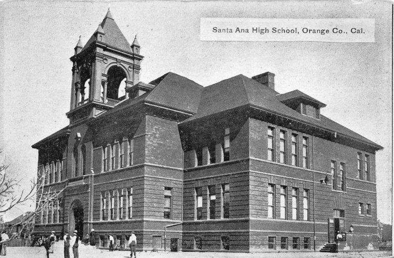 SANTA ANA HIGH SCHOOL Orange County, California ca 1910s Vintage Postcard