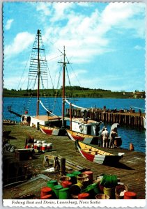 Fishing Boat And Dories Lunenburg Nova Scotia Canada Port Fishing Fleet Postcard