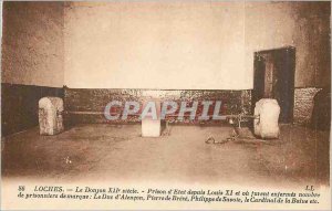Old Postcard Loches dungeon xii century state prison since Louis XI