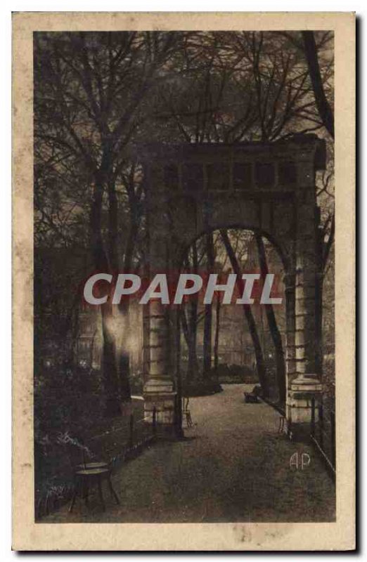 Postcard Old Paris night Parc Monceau