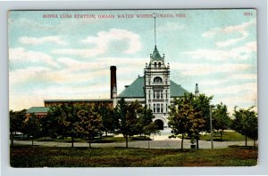 Vintage View of Minna Lusa Station, Omaha NE Water Works, c1910 Postcard