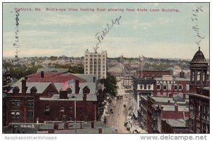 Maine Portland Birds Eye View Looking East Showing New State Loan Building