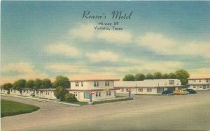 Victoria Texas Reaser's Motel Postcard 1940s Nationwide roadside 21-13135