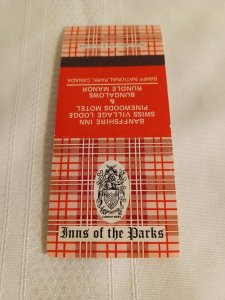 Inns of the Parks Banff National Park Canada 30 Rear Strike Matchbook Cover