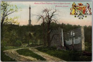 Queenston Canada Postcard Ruins First Printing House Upper Canada Brock's H84